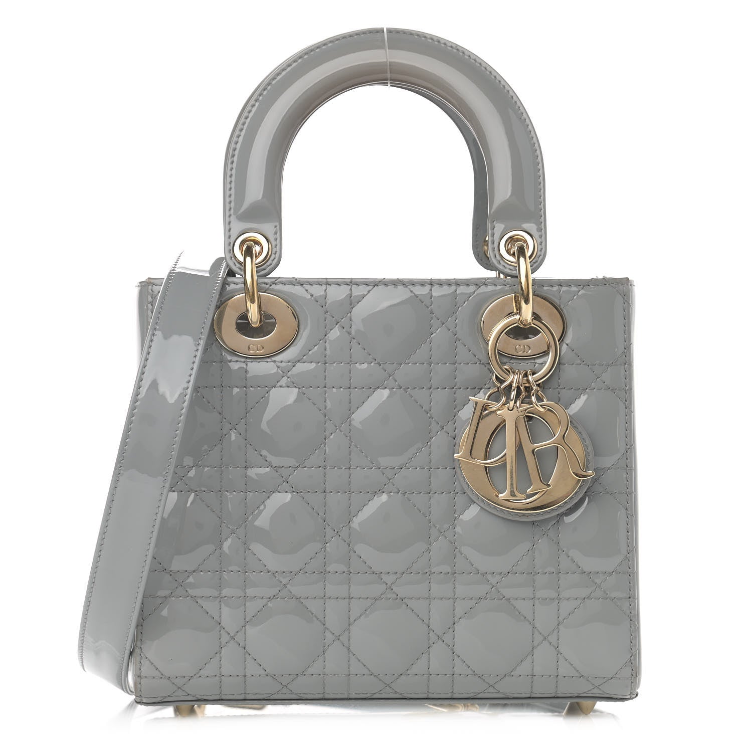 Christian Dior Patent Cannage Small Lady Dior Grey 1 of 18