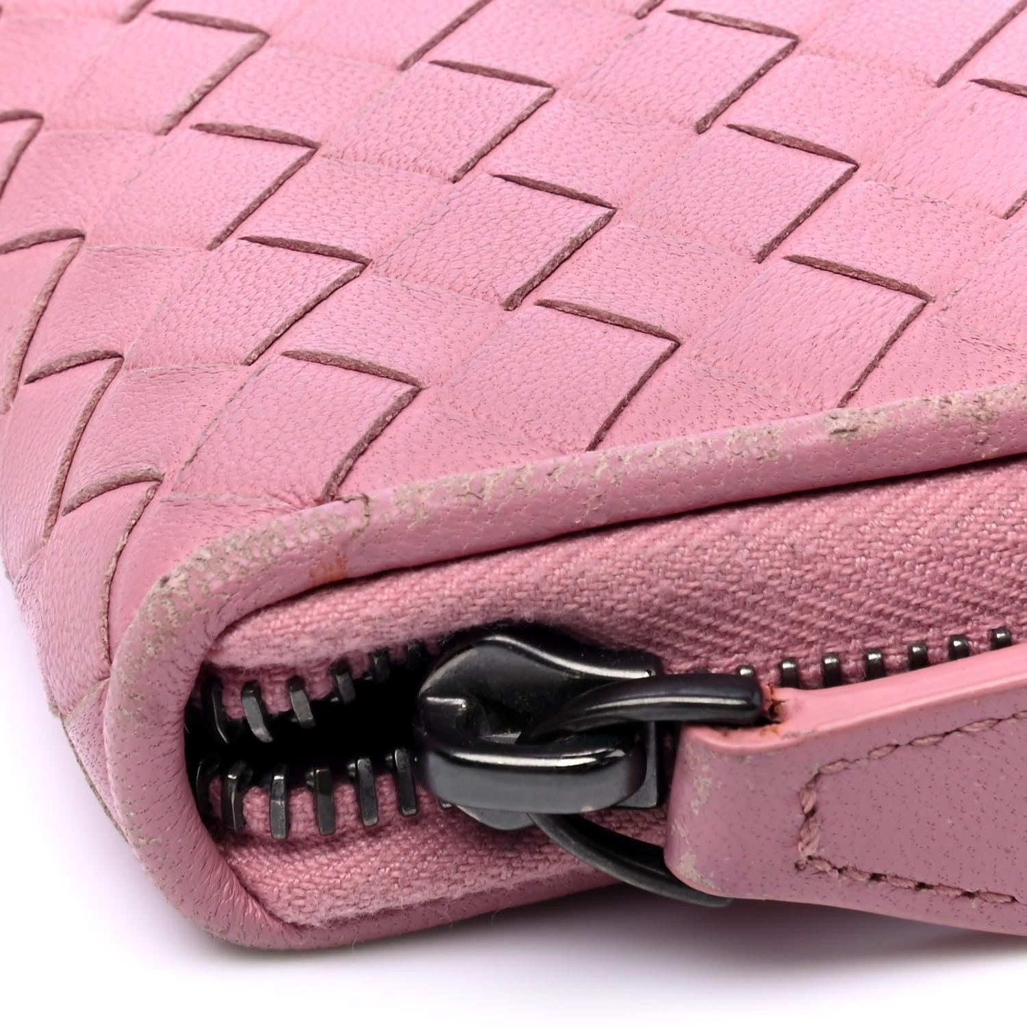 Bottega Veneta Nappa Intrecciato Zip Around Wallet Pink 6 of 8