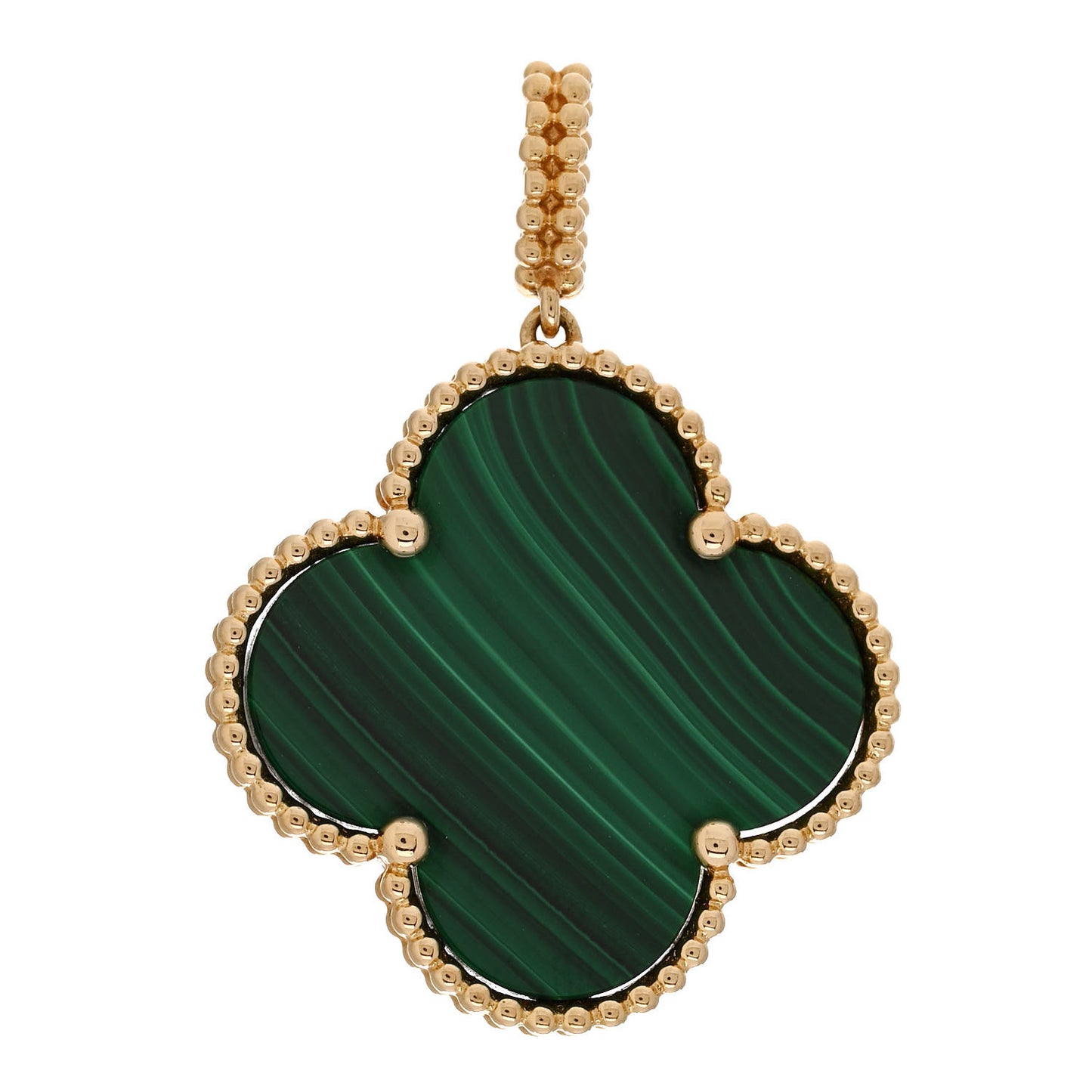 18K Yellow Gold Malachite Magic Alhambra Pendant