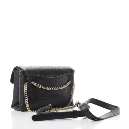 Chanel Calfskin Chevron Stitched Coco Waist Bag Black 2 of 9
