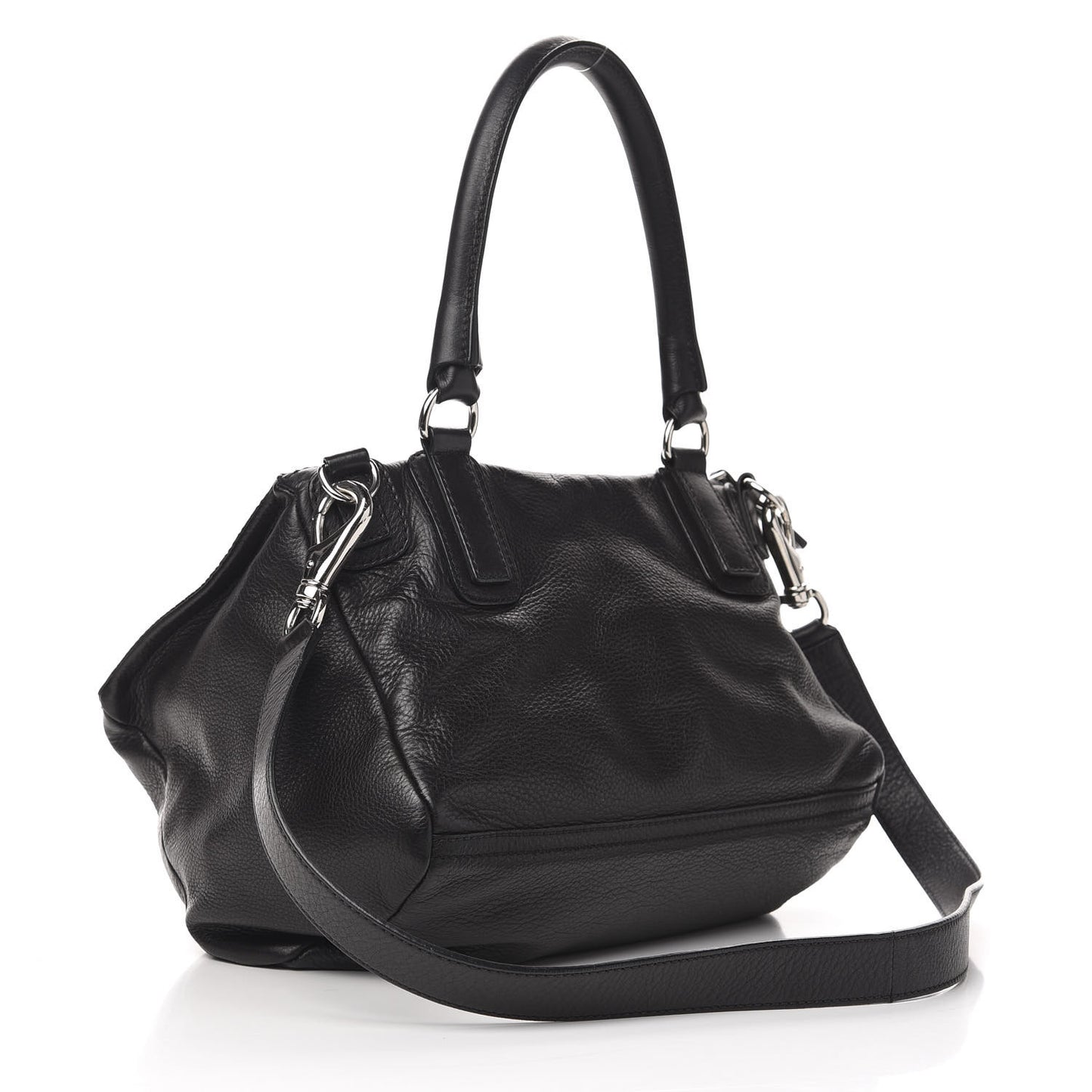 Pebbled Calfskin Medium Pyramid Stud Pandora Black