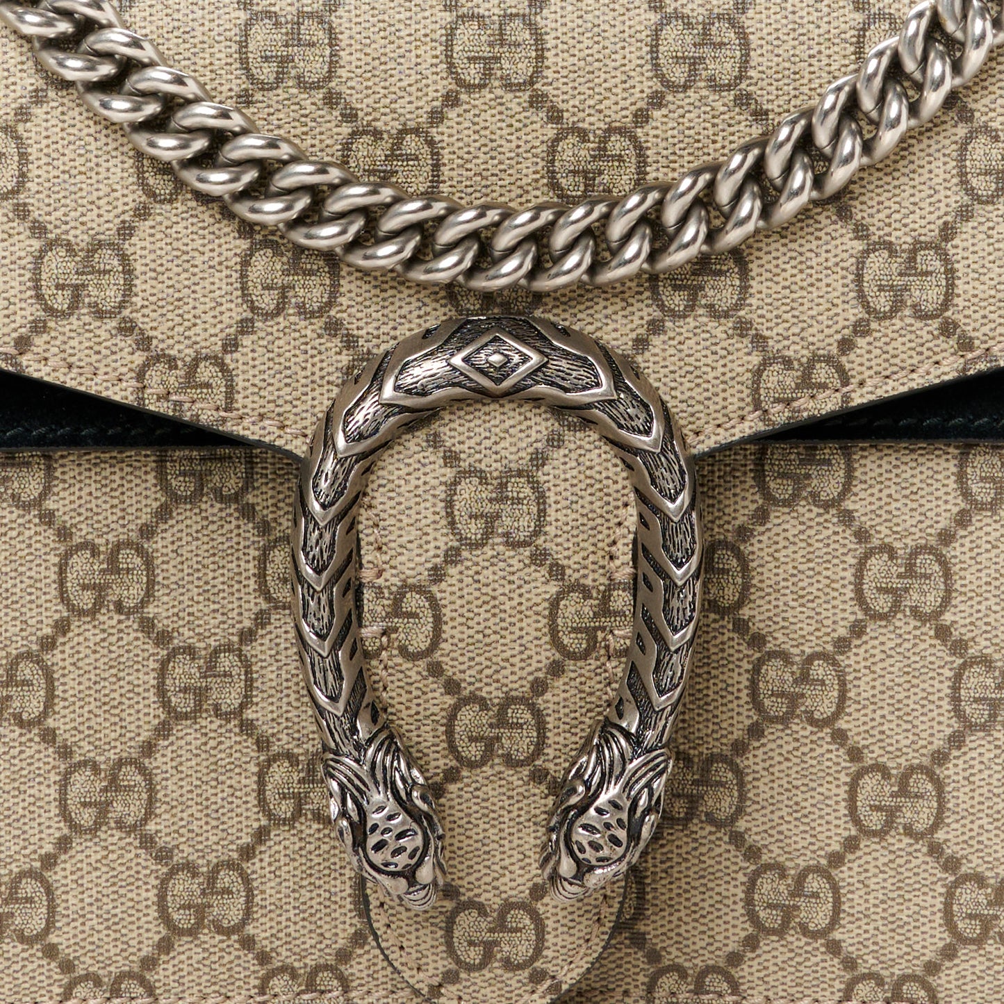 GG Supreme Monogram Small Dionysus Shoulder Bag Black