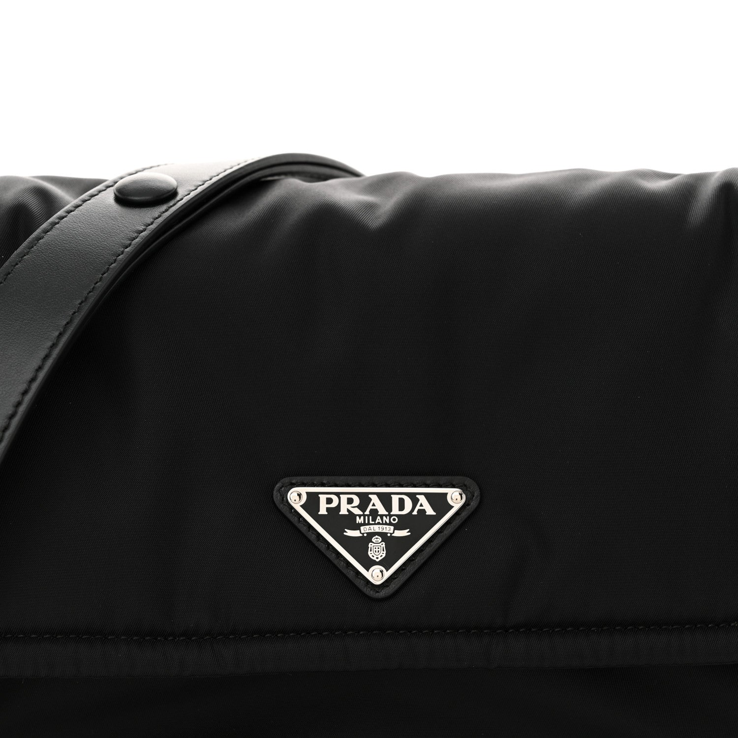 Prada Re-Nylon Vitello Padded Small Flap Shoulder Bag Black 8 of 10