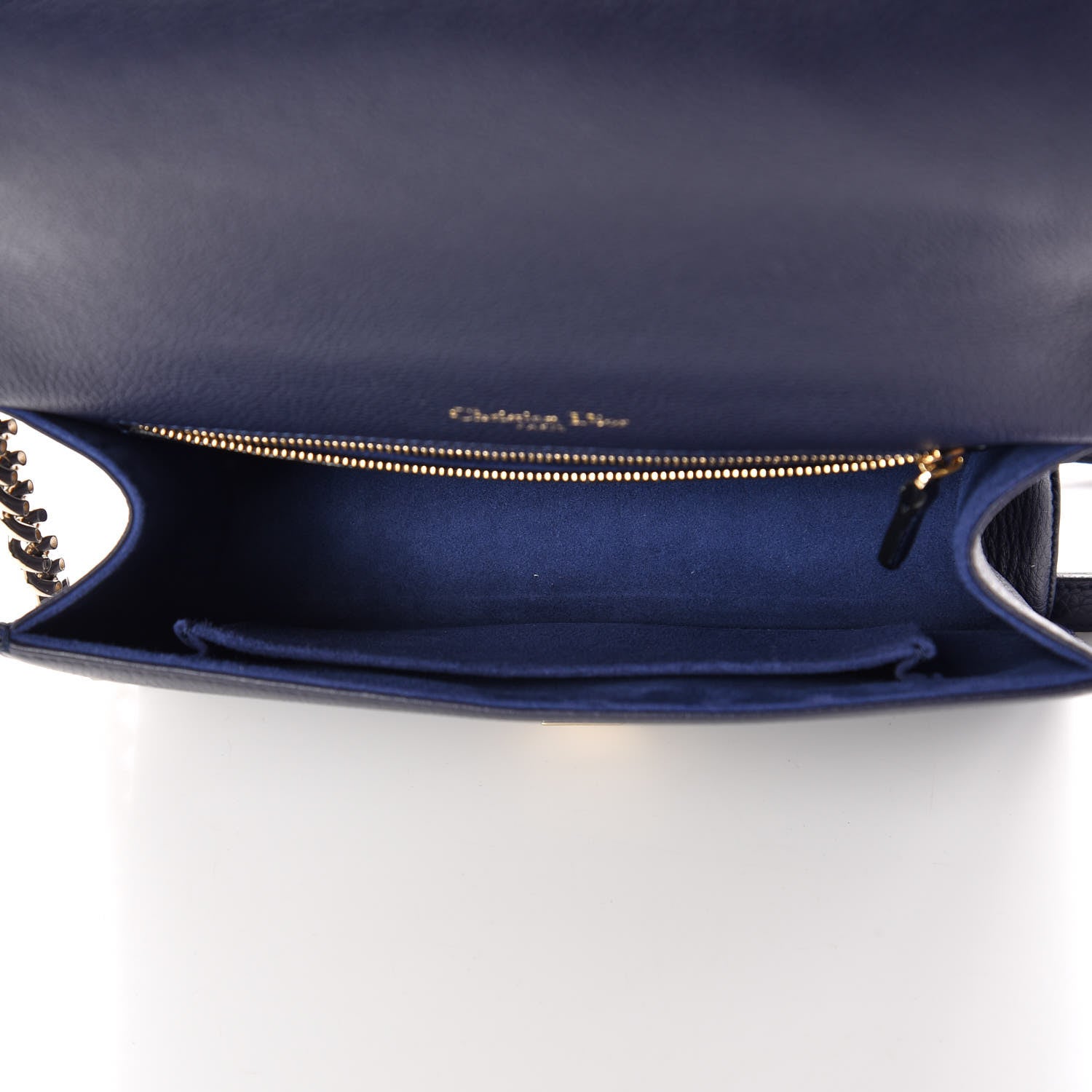Christian Dior Grained Calfskin Medium Diorama Flap Bag Blue 5 of 10