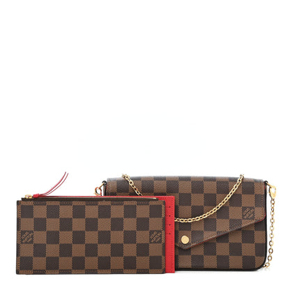Louis Vuitton Damier Ebene Pochette Felicie Chain Wallet 1 of 4