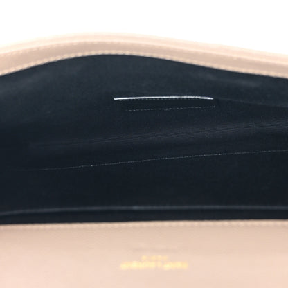 Saint Laurent Grain De Poudre Matelasse Chevron Monogram Envelope Clutch Dark Beige 5 of 8