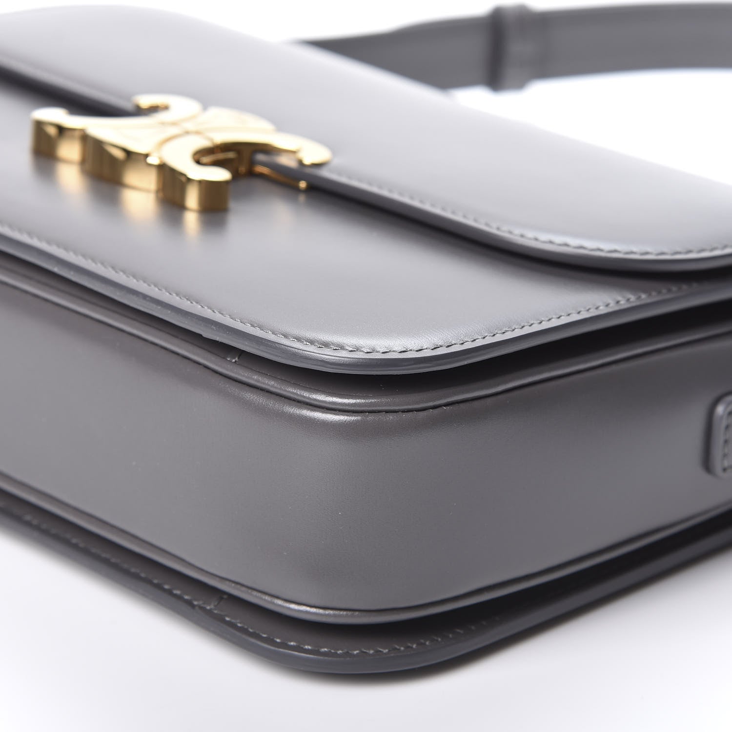 Celine Shiny Calfskin Medium Triomphe Grey 6 of 9