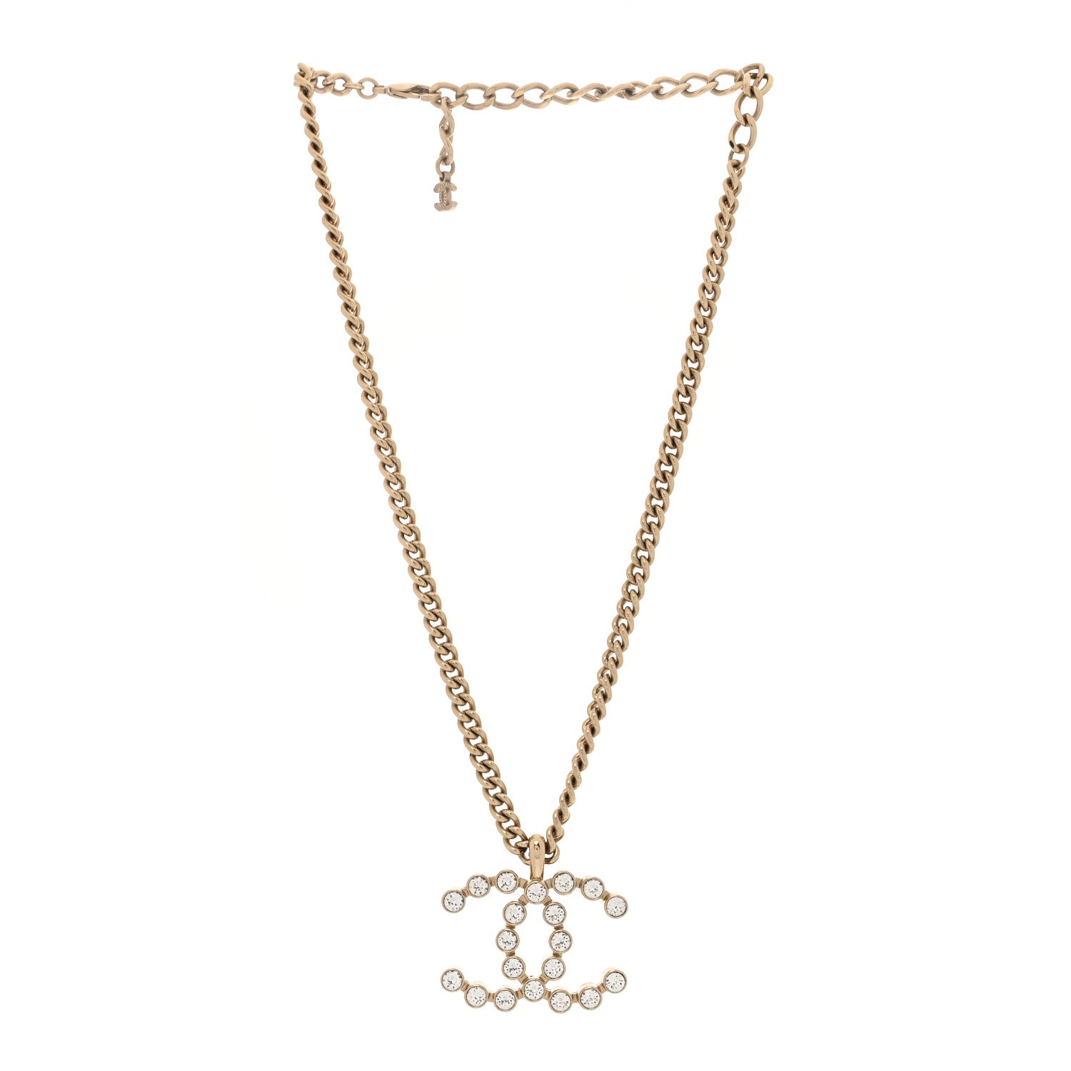 Chanel Crystal CC Necklace Gold 1 of 5