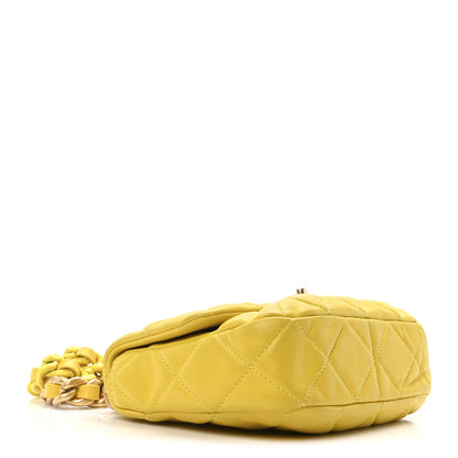 Chanel Lambskin Quilted Mini Lacquered Chain Flap Yellow 4 of 10