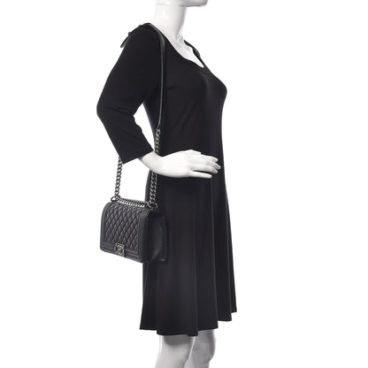 Chanel Caviar Quilted Medium Boy Flap Black 2 of 15