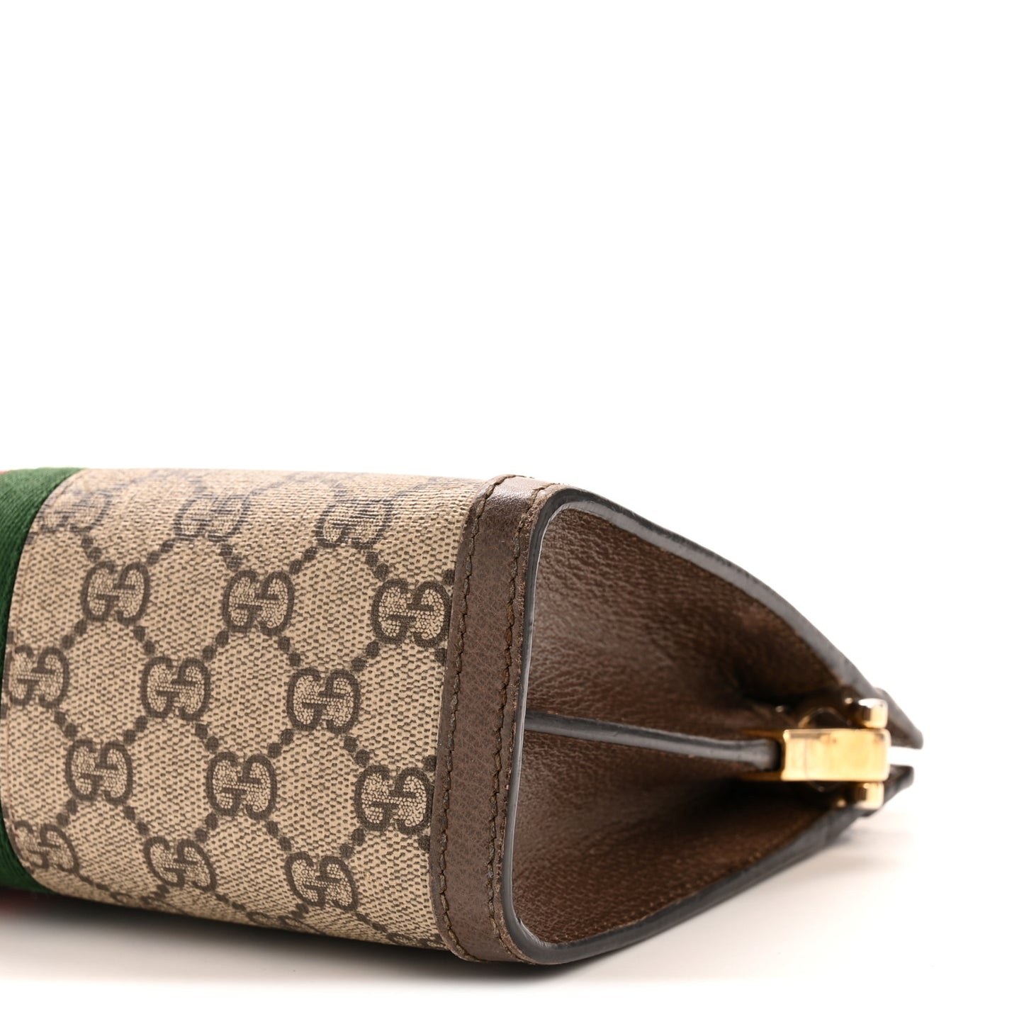 GG Supreme Monogram Web Small Ophidia Chain Shoulder Bag Brown