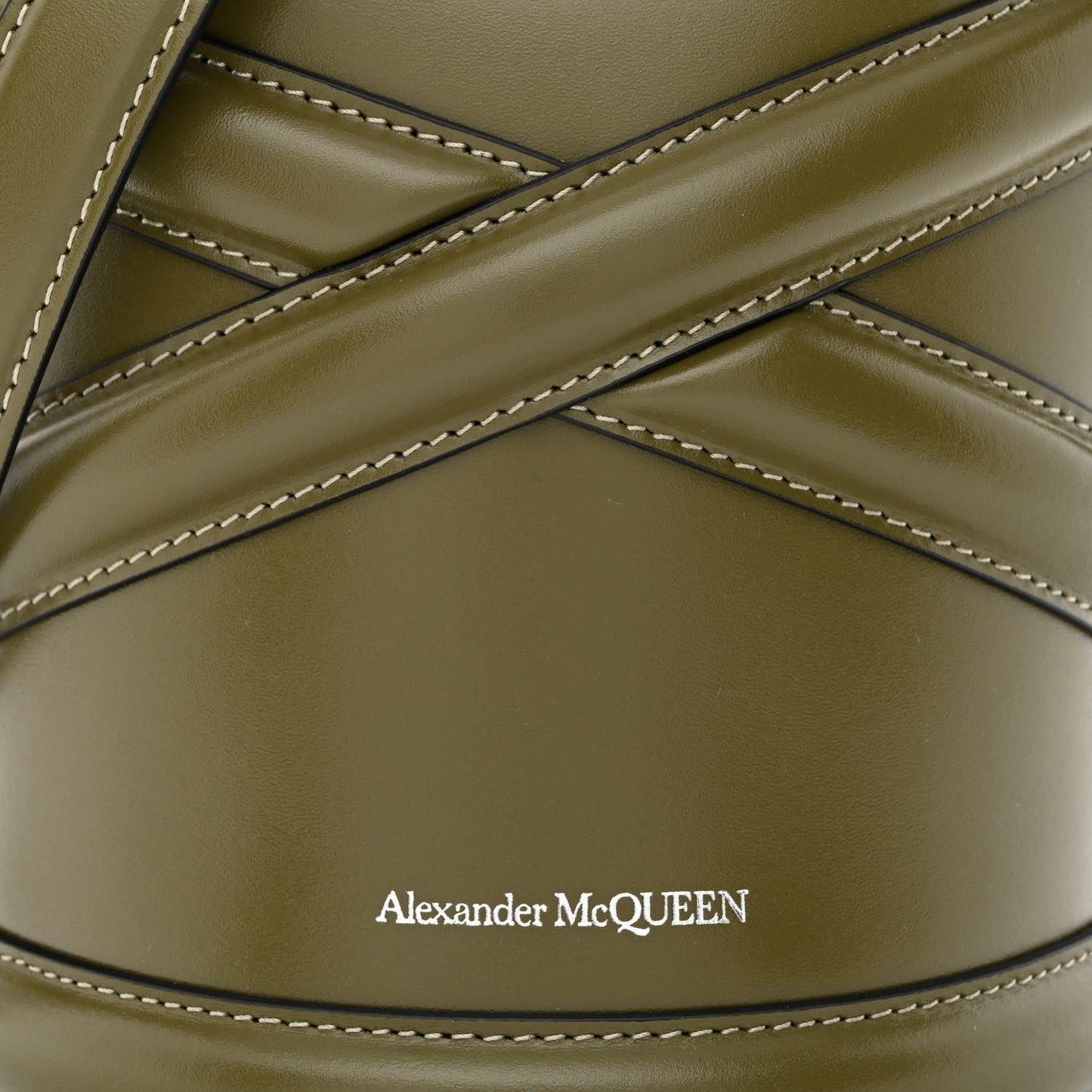 Calfskin The Curve Small Shoulder Bag Khaki