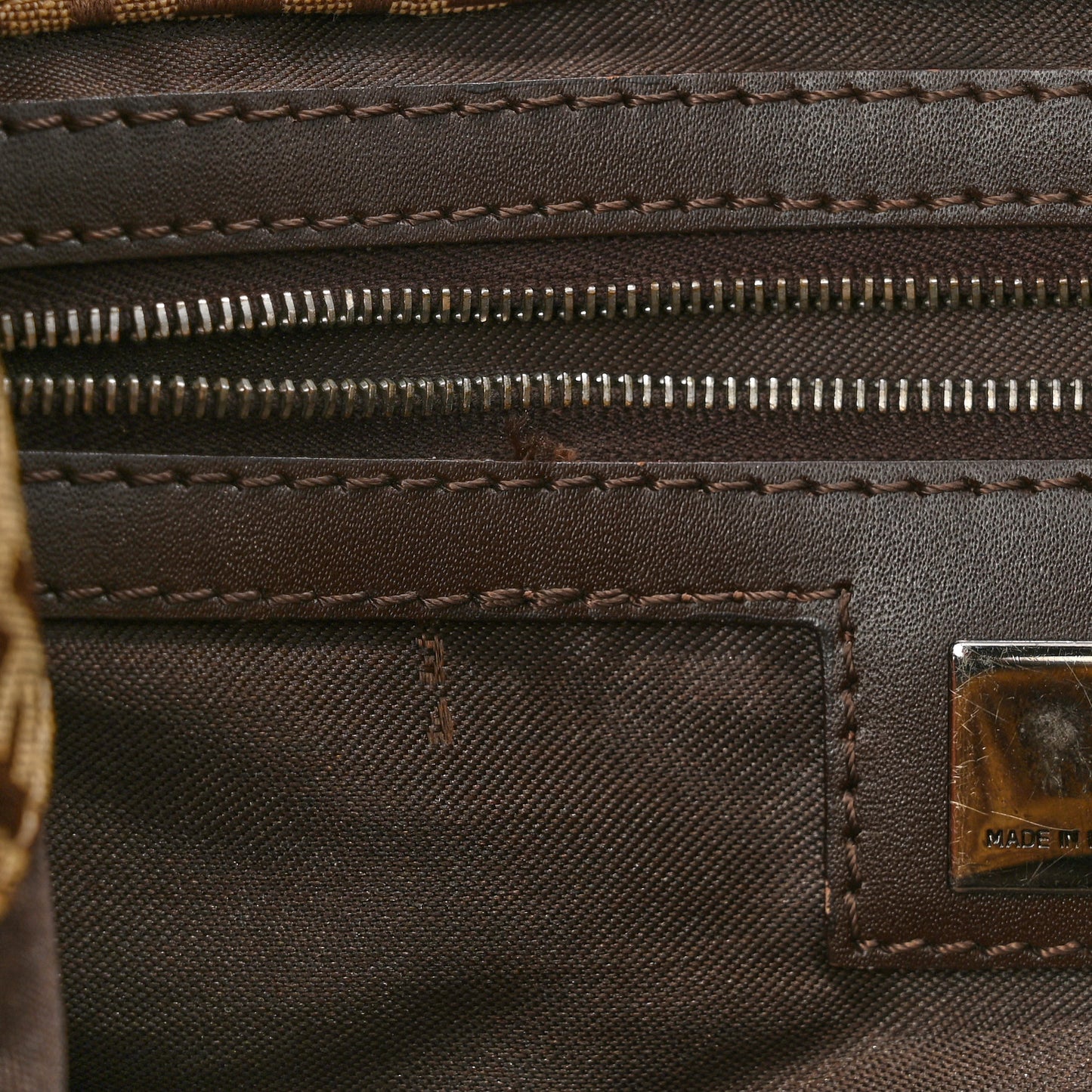 Zucchino Vitello Shoulder Bag Testa di Moro Beige