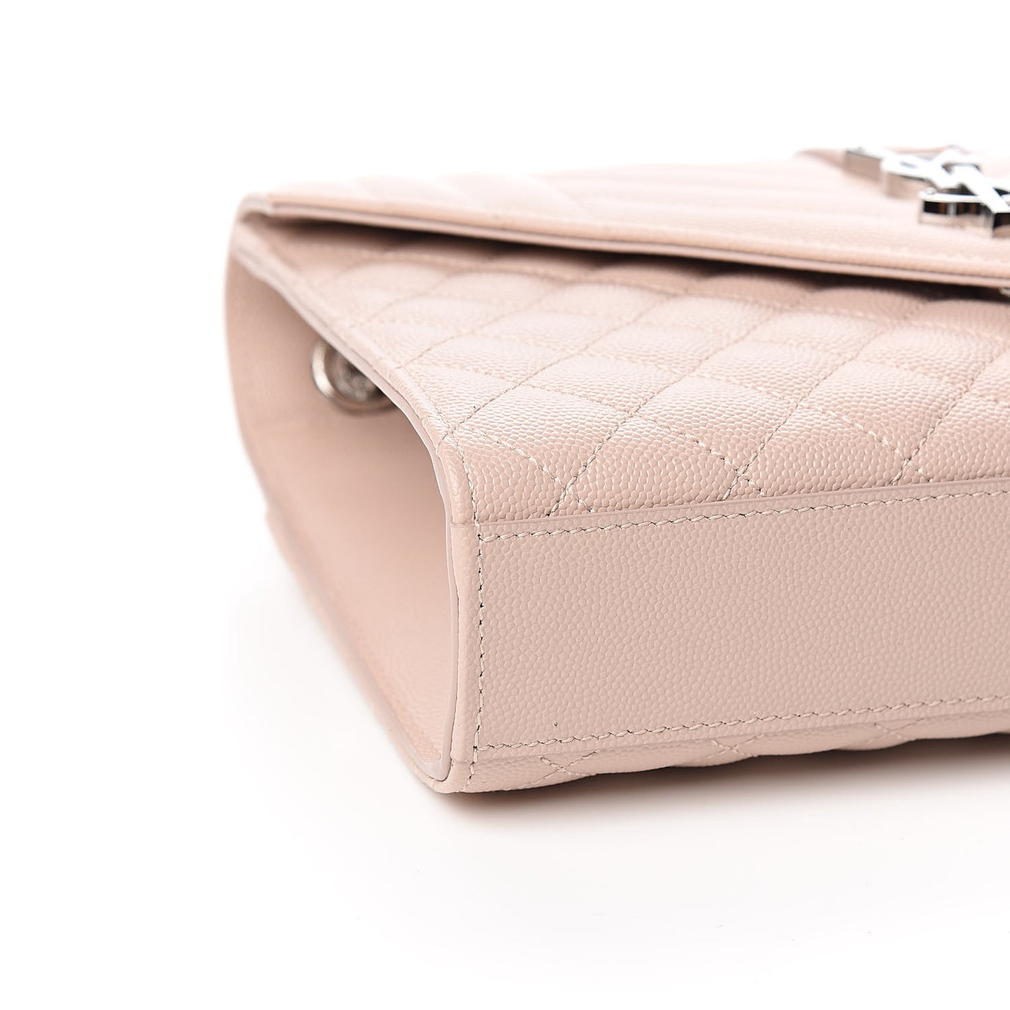 Grain De Poudre Textured Mixed Matelasse Medium Triquilt Monogram Satchel Marble Pink
