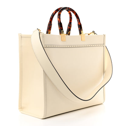 Fendi Vitello King Plexiglass Medium Fendi Sunshine Shopper Tote White Ice 3 of 11