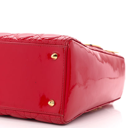 Christian Dior Patent Cannage Medium Lady Dior Red 9 of 13
