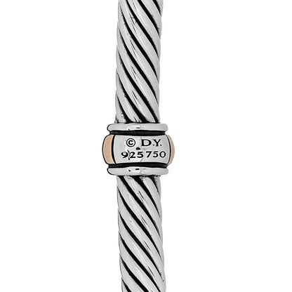 David Yurman Sterling Silver 18K Yellow Gold 4mm Station Cable Bracelet 3 of 3