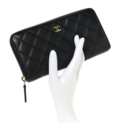 Chanel Caviar Quilted Large Gusset Zip Around Wallet Black 2 of 11