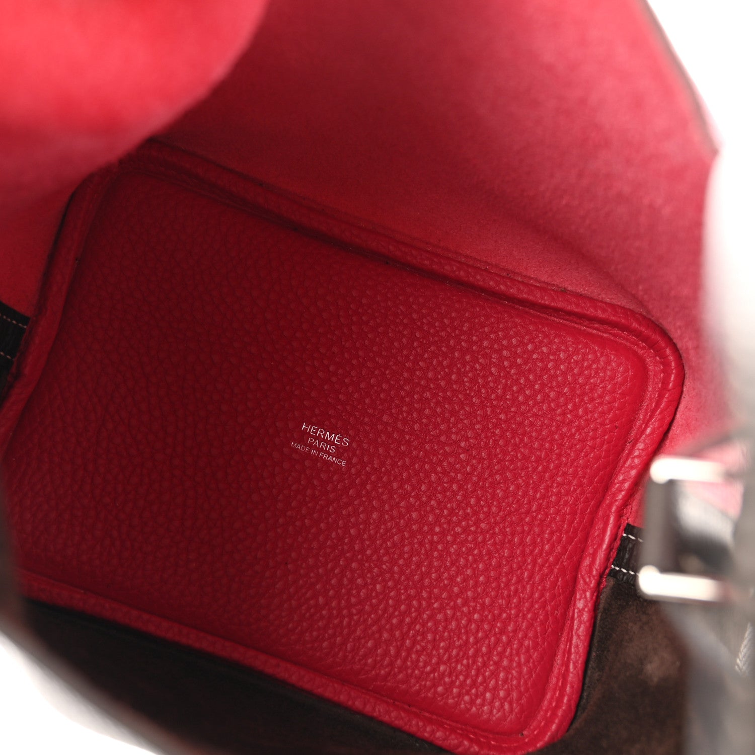 Hermes Taurillon Clemence Casaque Picotin Lock 18 PM Rouge Sellier Framboise 5 of 11