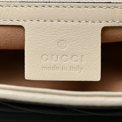 Gucci Vintage Effect Calfskin Matelasse Diagonal Small Torchon GG Marmont Shoulder Bag Blue Agata Mystic White 6 of 10