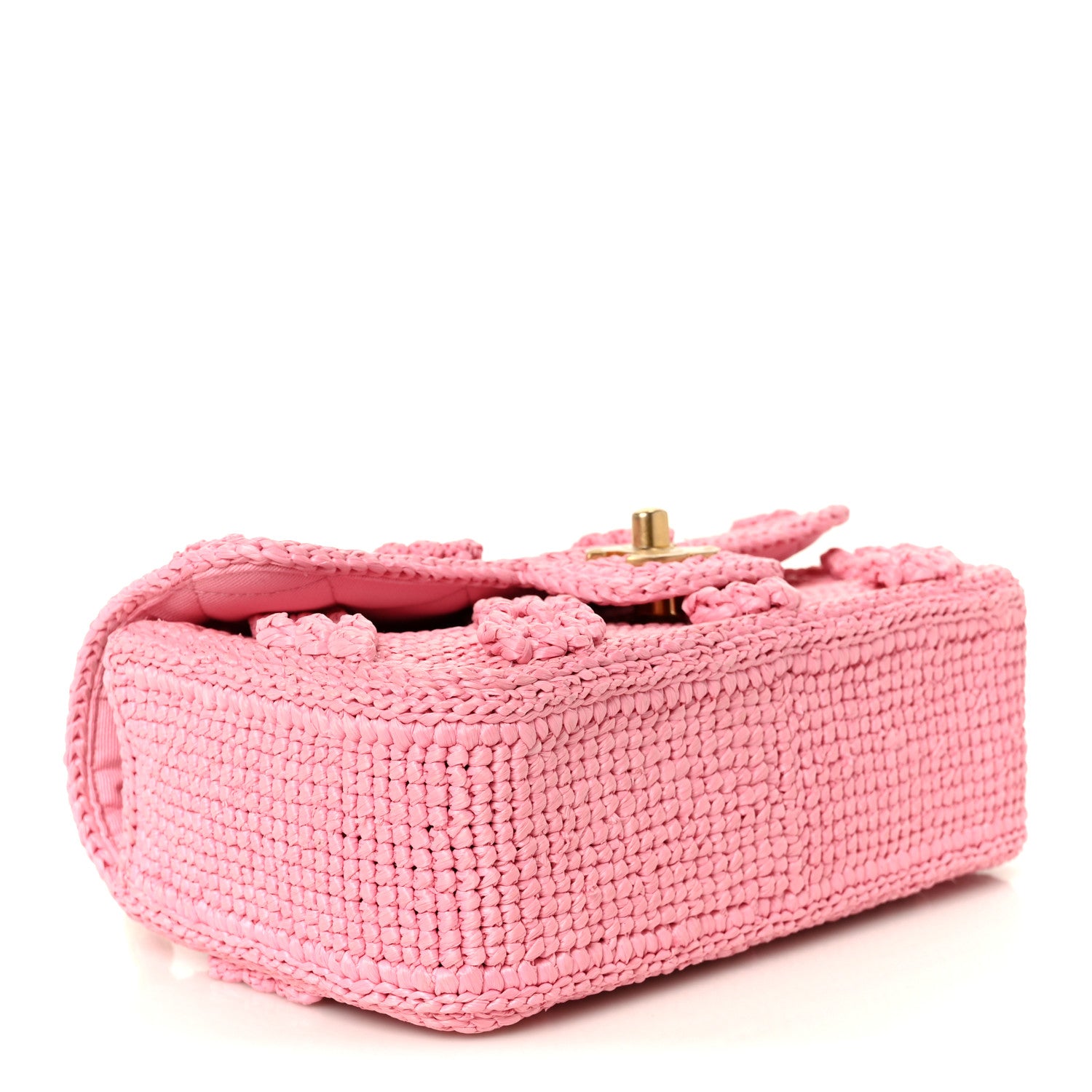 Chanel Raffia Small Dolce Raffia Flap Bag Pink 4 of 13