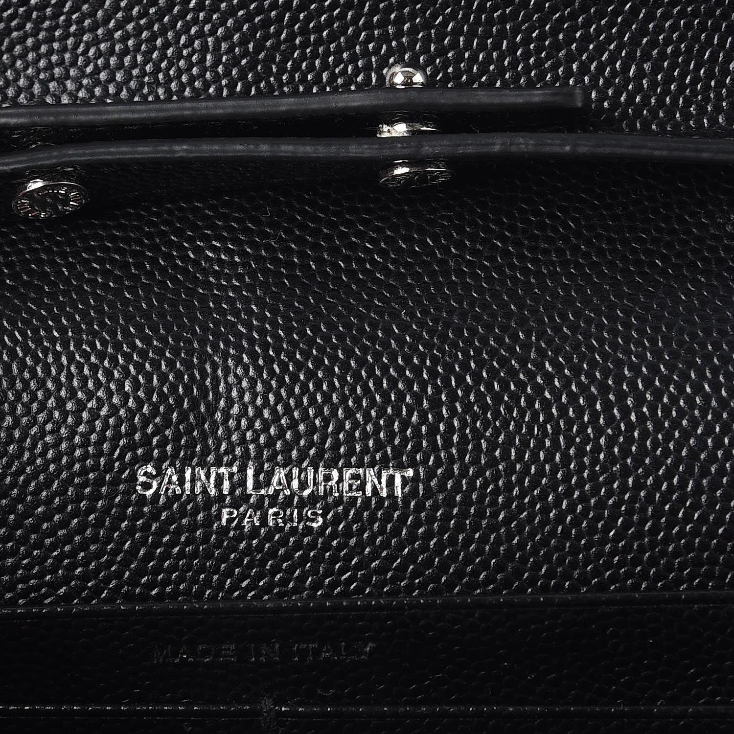 Saint Laurent Grain De Poudre Matelasse Chevron Monogram Chain Wallet Black 6 of 12