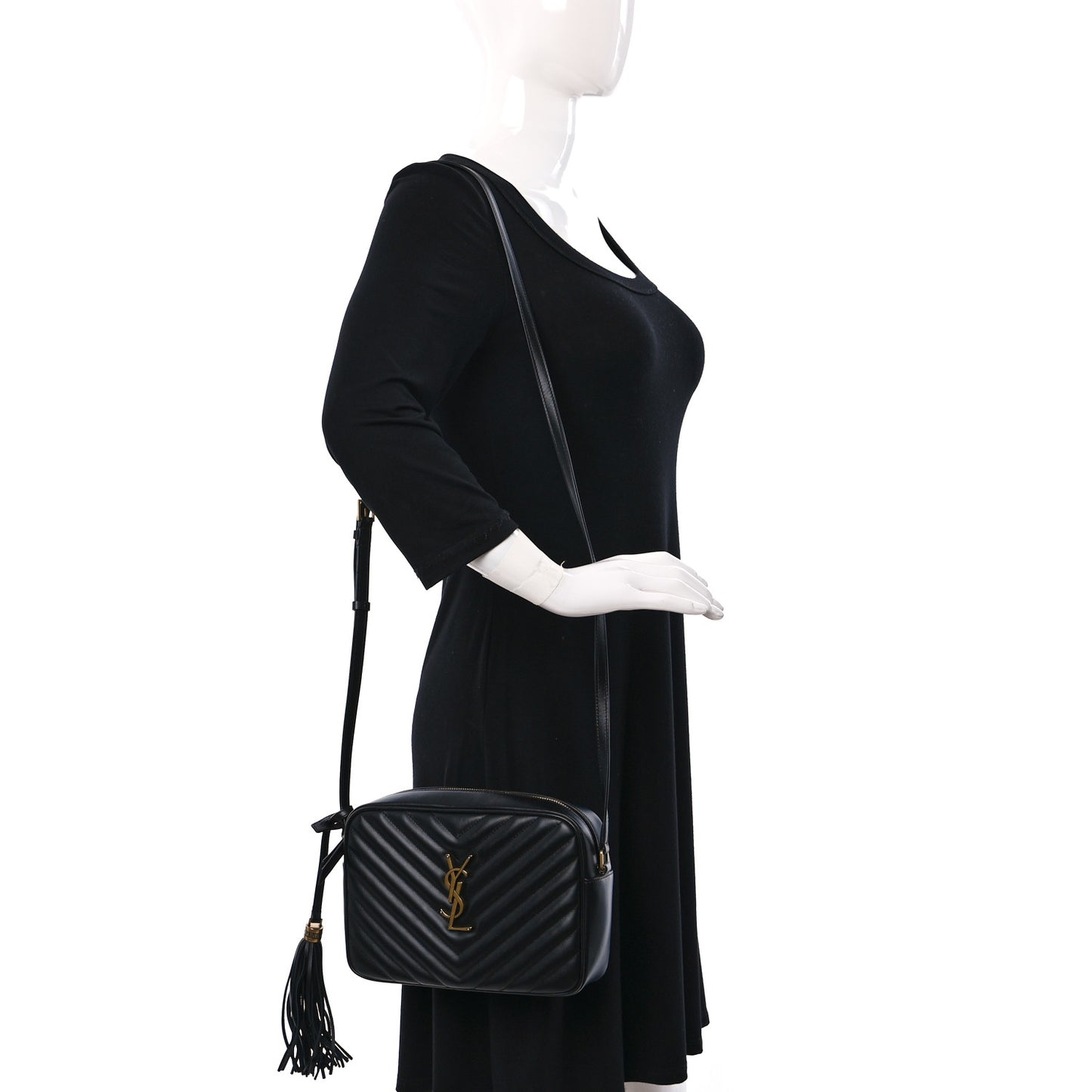 Calfskin Matelasse Monogram Lou Camera Bag Black