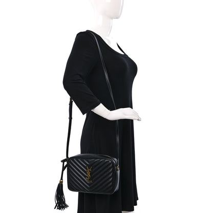 Saint Laurent Calfskin Matelasse Monogram Lou Camera Bag Black 2 of 8