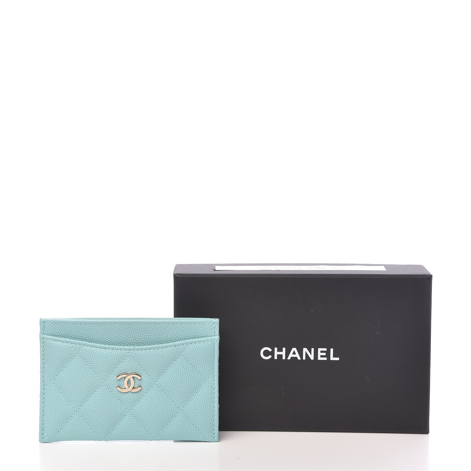Chanel Caviar Quilted Card Holder Light Blue 11 of 11