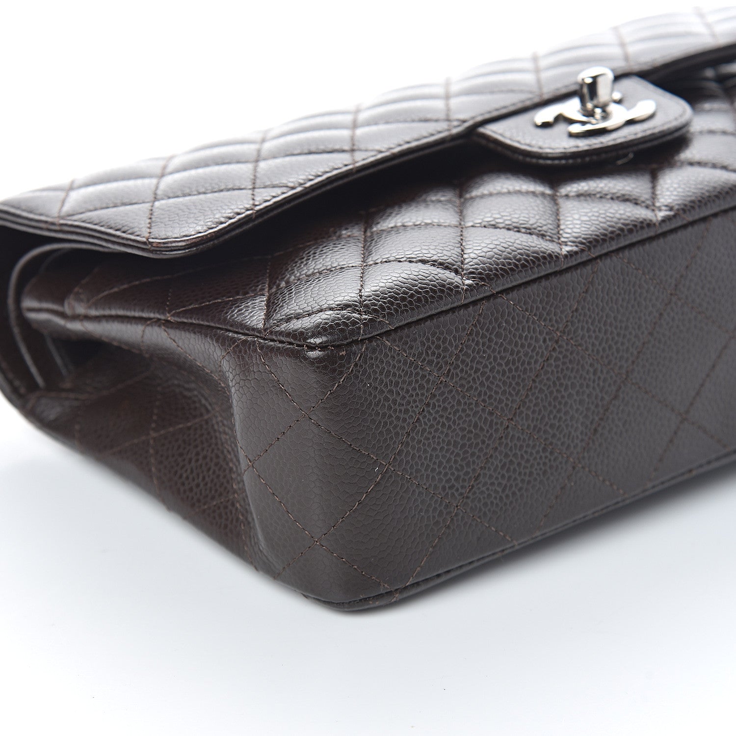 Chanel Caviar Quilted Medium Double Flap Dark Brown 7 of 8