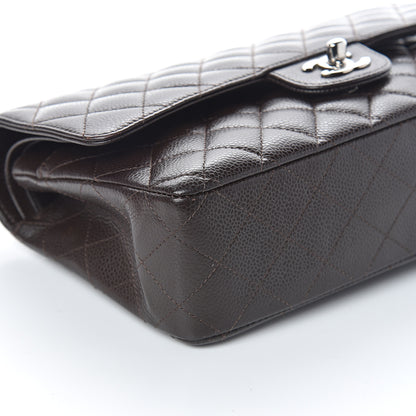 Chanel Caviar Quilted Medium Double Flap Dark Brown 7 of 8