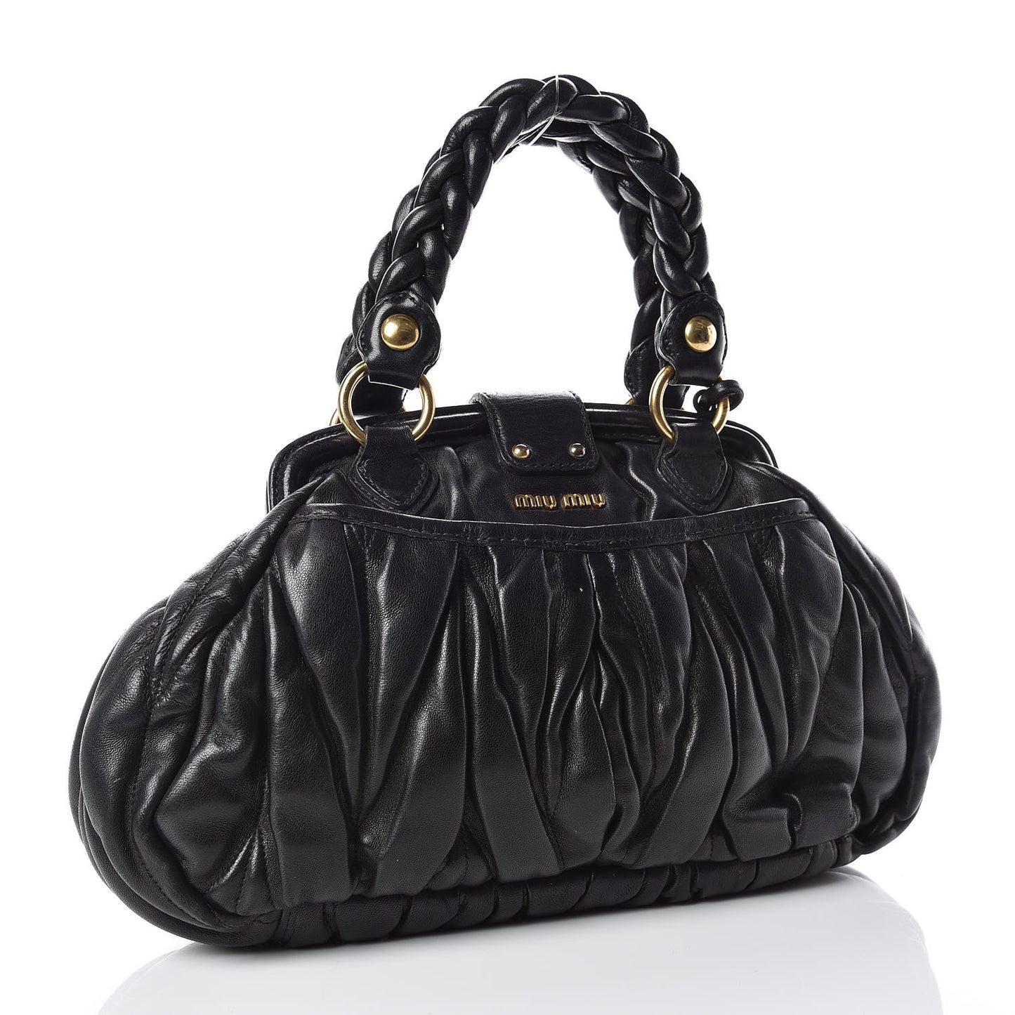 Nappa Matelasse Coffer Frame Tote Black