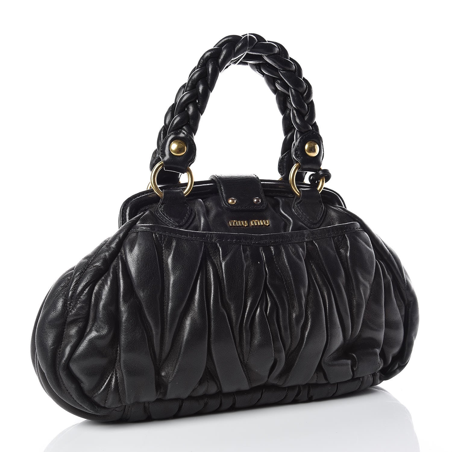 Miu Miu Nappa Matelasse Coffer Frame Tote Black 3 of 11