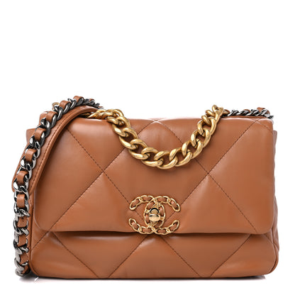 Chanel Lambskin Quilted Medium Chanel 19 Flap Brown 1 of 9