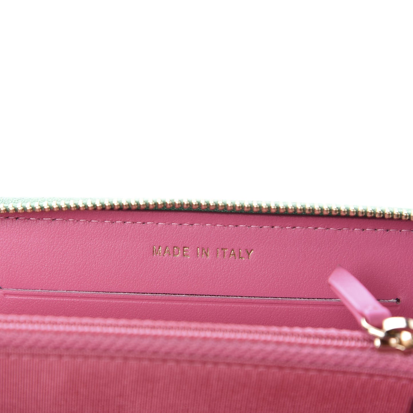 Caviar Quilted Medium Filigree Zip Around Wallet Pink Blue Green
