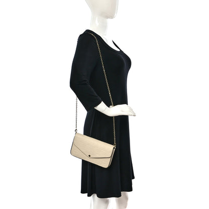 Louis Vuitton Empreinte Pochette Felicie Chain Wallet Cream 2 of 11