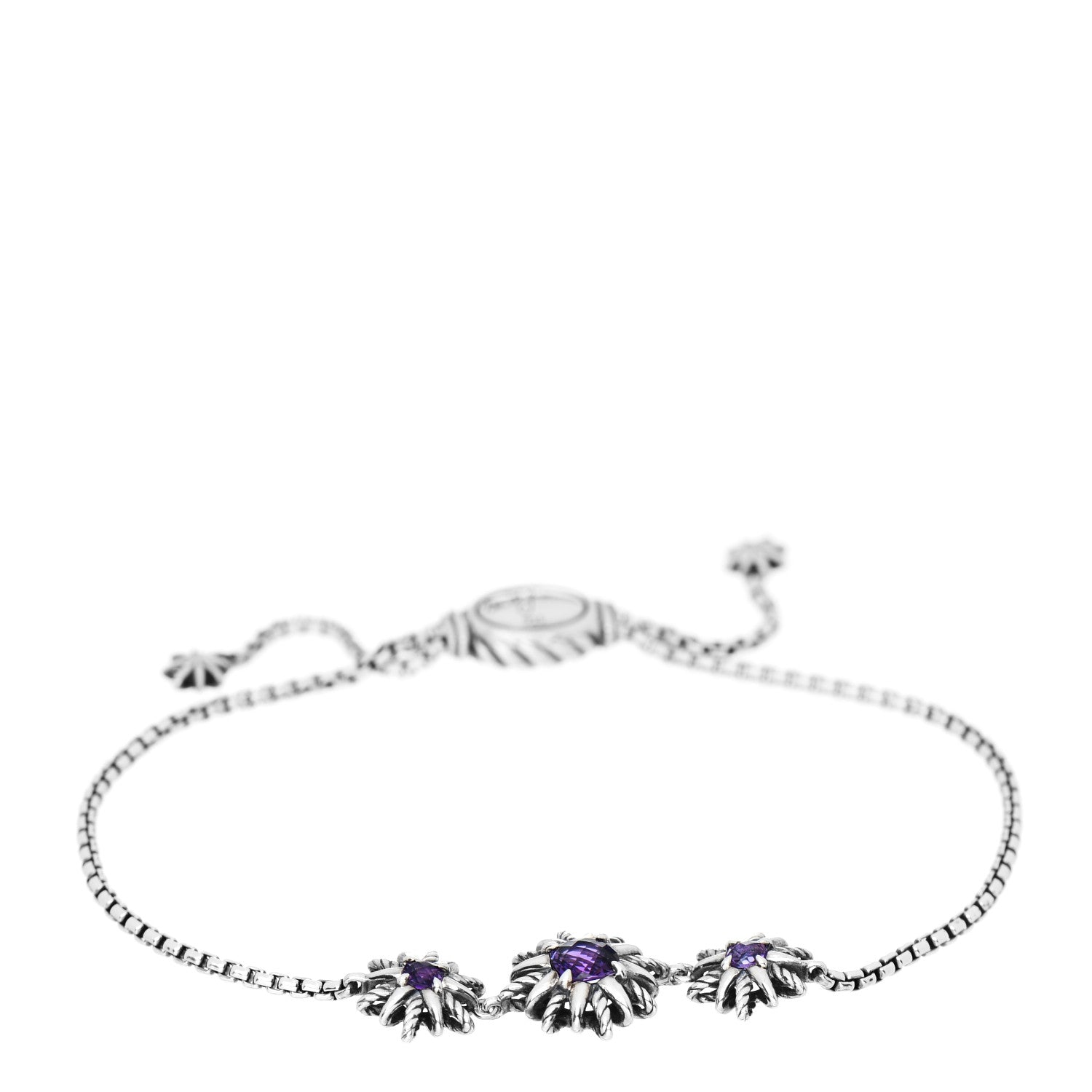 David Yurman Sterling Silver Amethyst Starburst Bracelet 1 of 3