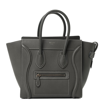 Celine Drummed Calfskin Micro Luggage Souris 1 of 5