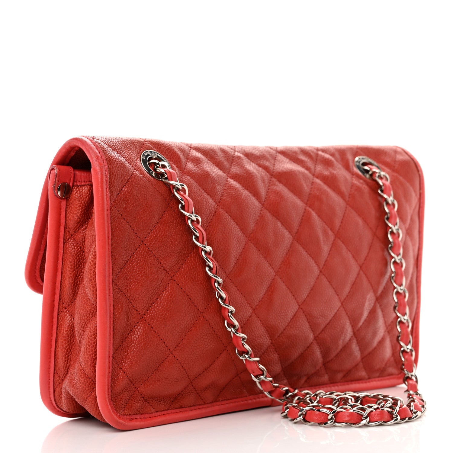 Chanel Caviar Quilted Medium French Riviera Flap Red 3 of 15