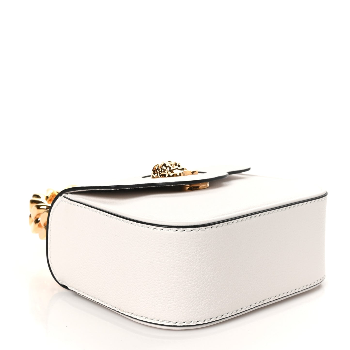 Grained Calfskin Mini La Medusa Bag White