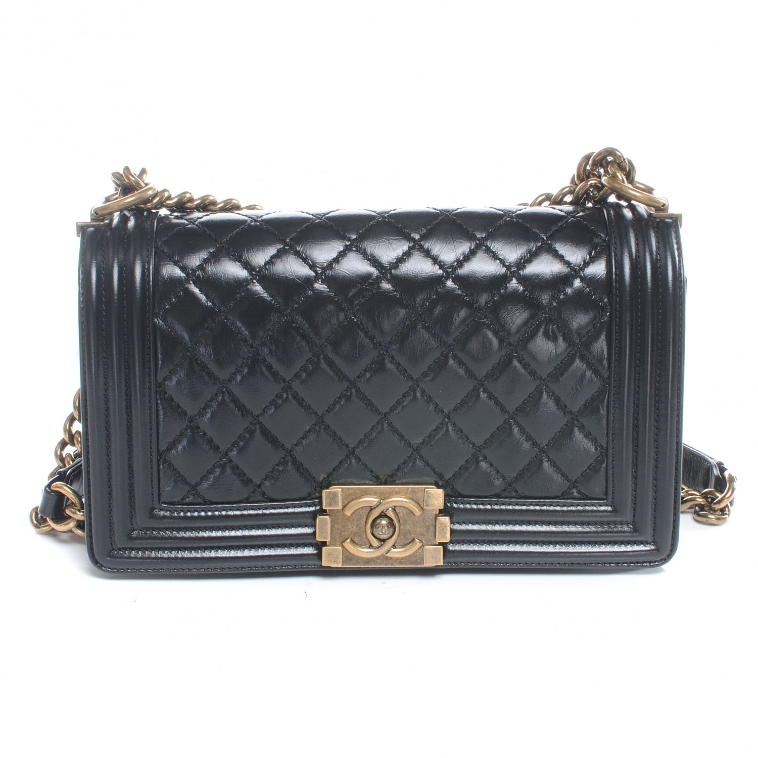 Chanel Glazed Calfskin Medium Boy Flap Black 1 of 6