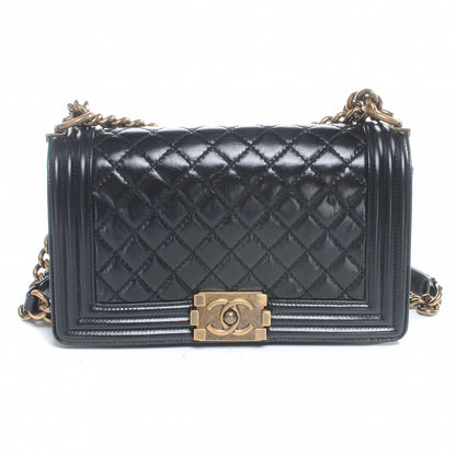 Chanel Glazed Calfskin Medium Boy Flap Black 1 of 6