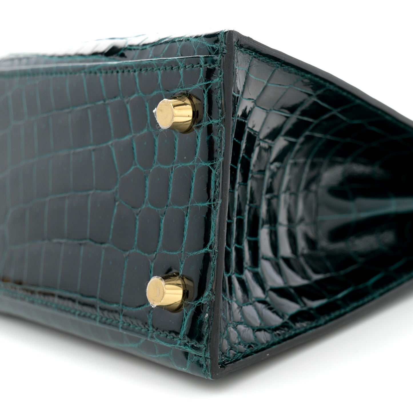 Shiny Niloticus Crocodile Kelly Sellier 25 Vert Cypress