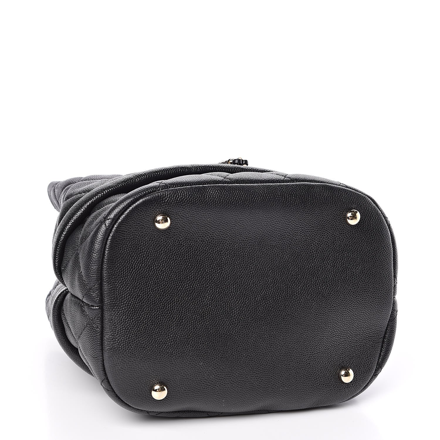 Chanel Caviar Quilted Large Rolled Up Bucket Drawstring Bag Black 4 of 11