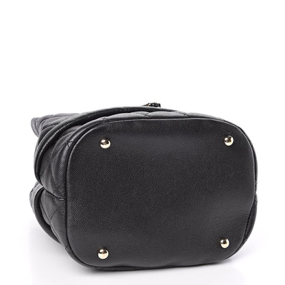 Chanel Caviar Quilted Large Rolled Up Bucket Drawstring Bag Black 4 of 11