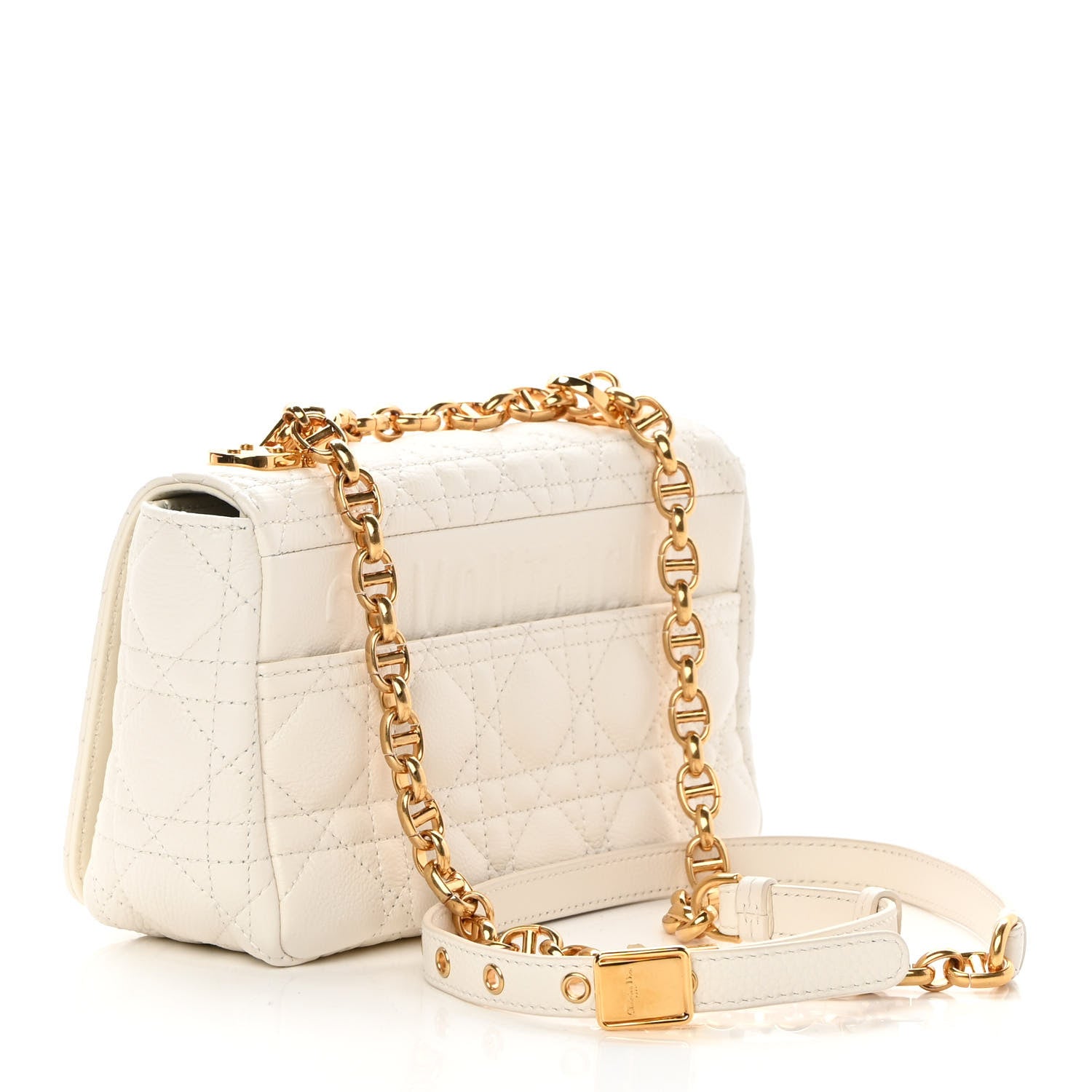Christian Dior Calfskin Cannage Small Caro Bag Ivory 3 of 14