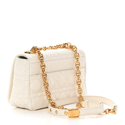 Christian Dior Calfskin Cannage Small Caro Bag Ivory 3 of 14