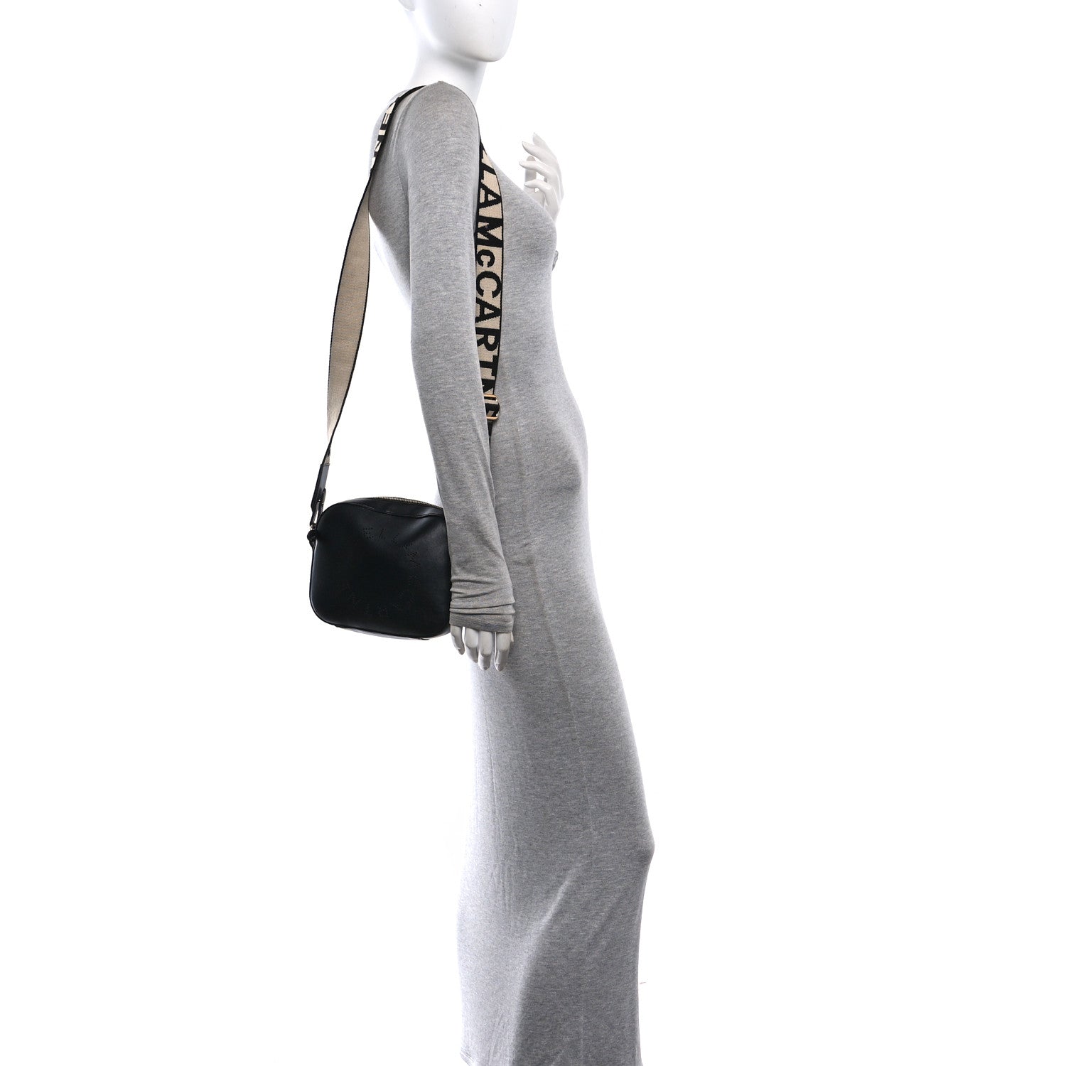 Stella McCartney Eco Alter Nappa Perforated Logo Small Camera Black 2 of 9