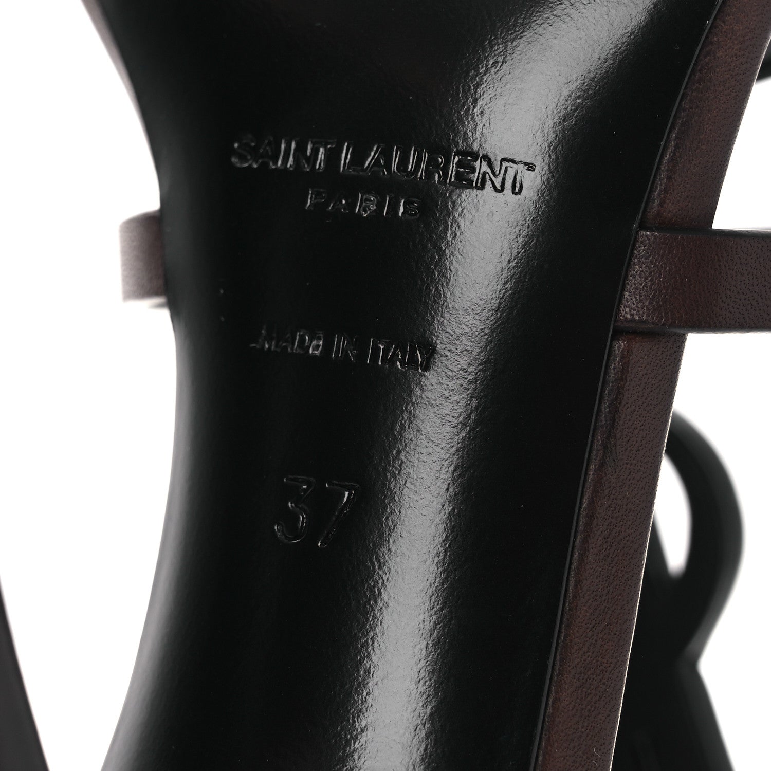 Saint Laurent Calfskin Cassandra 100 Sandals 37 Moro 8 of 11