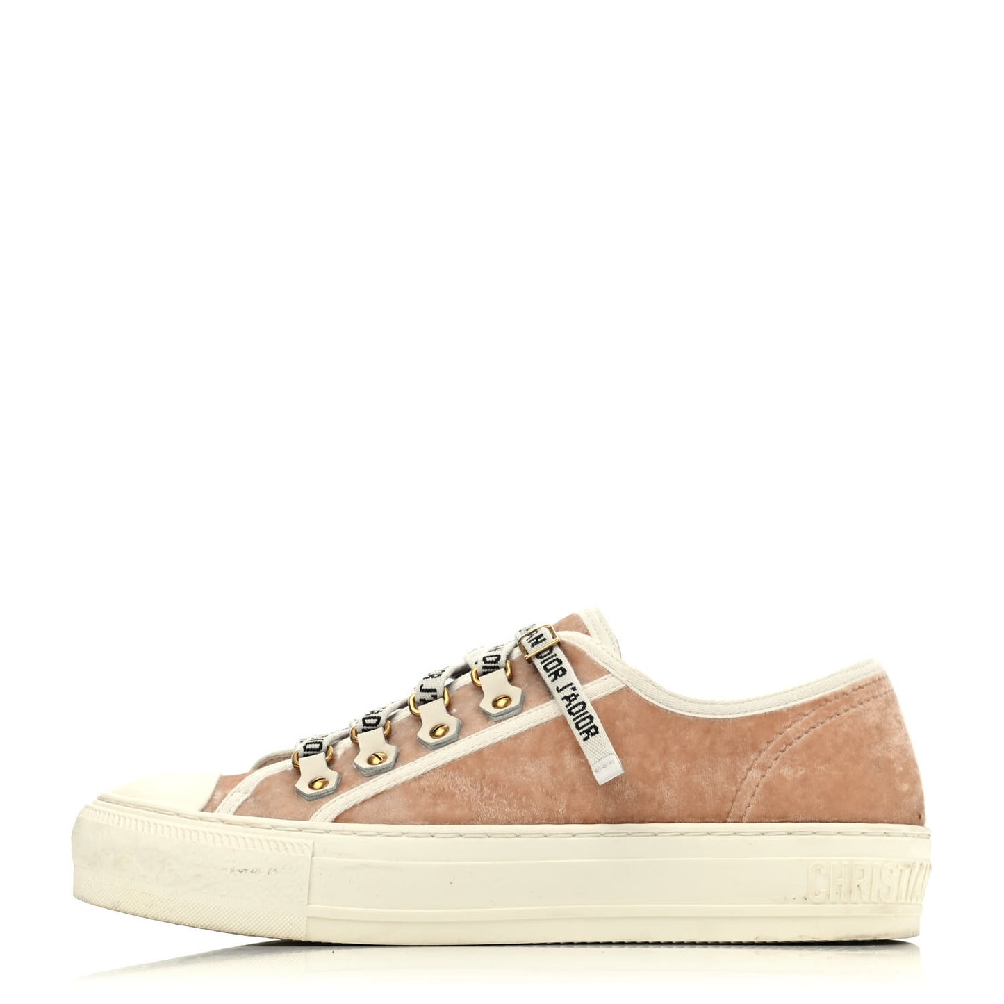 Velvet Walk'N'Dior Low Top Sneakers 36 Nude